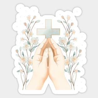 Good Friday heal with beautiful flower Sticker